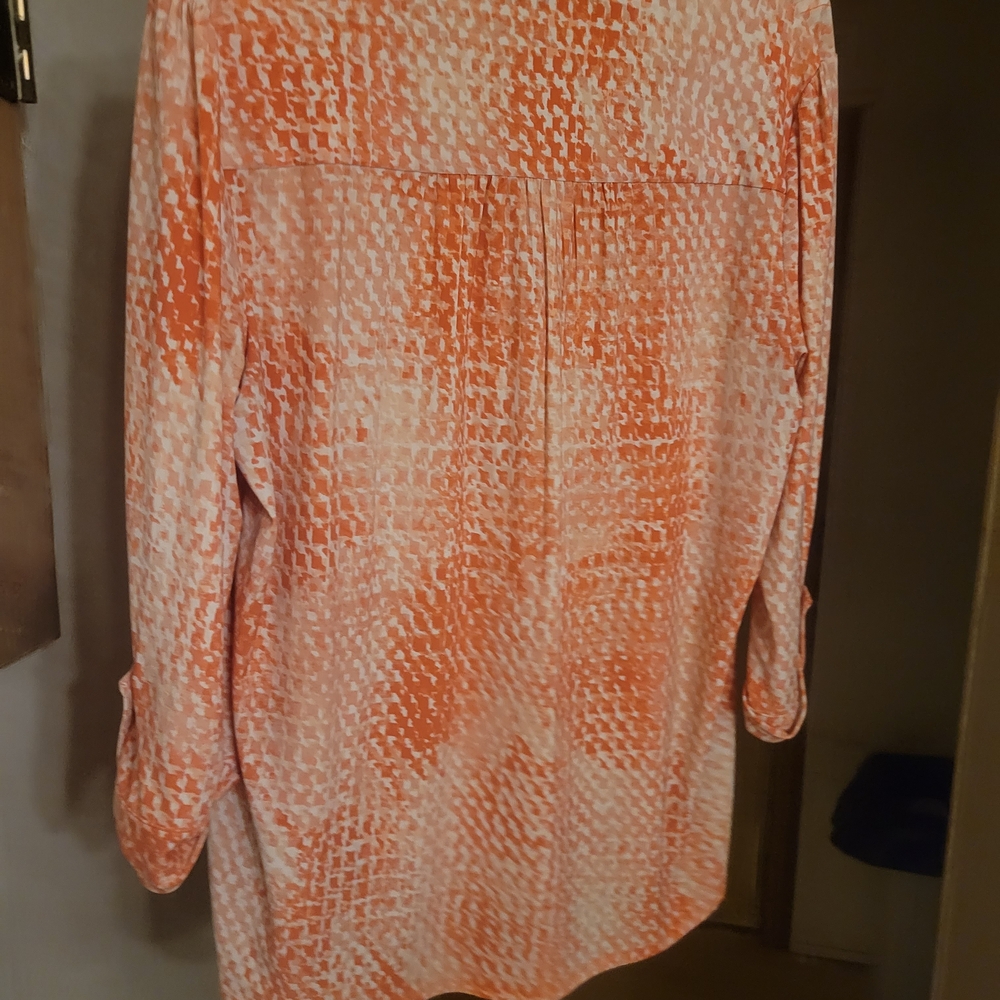Orange Patterned Women's Blouse - image 3